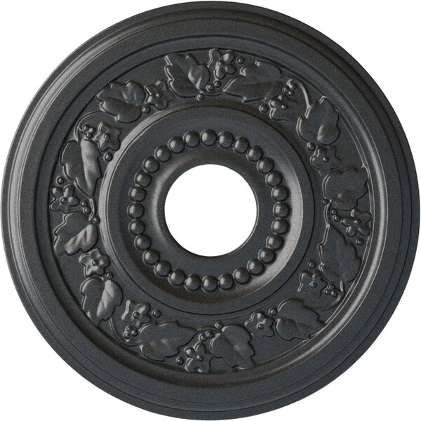 Ekena Millwork Genevieve Ceiling Medallion (Fits Canopies up to 3 1/2"), 16 1/8"OD x 3 1/2"ID x 7/8"P, Pewter CM16GNPES - main